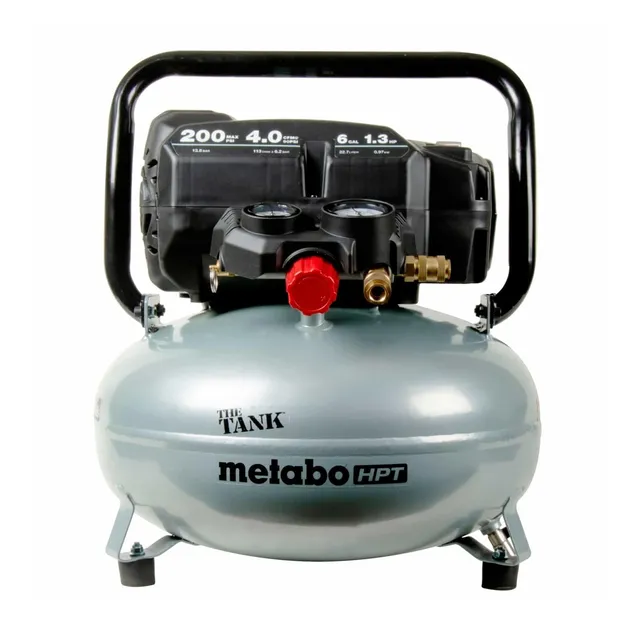 metabo-hpt-6-gallon-200-psi-pancake-air-compressor-ec914s-4-cfm-90-psi image 1