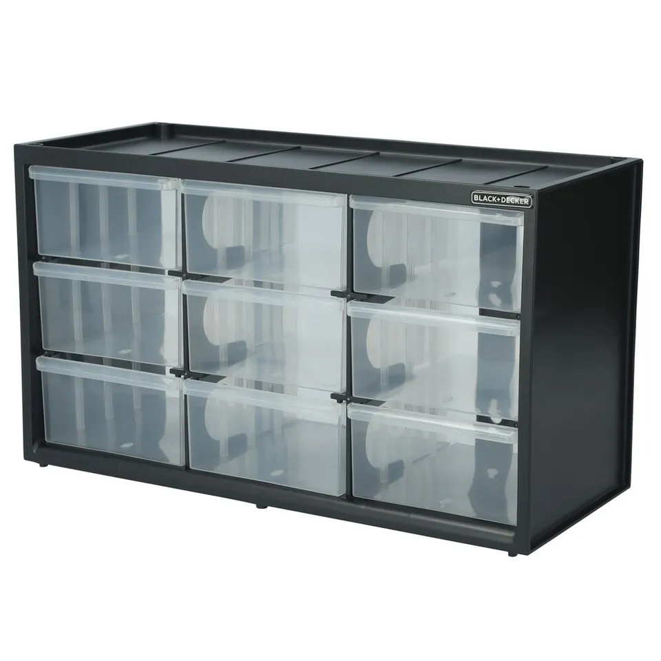 black-decker-large-9-drawer-bin-system-clear-stackable-portable-storage image 1
