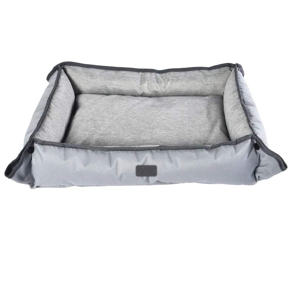 black-decker-four-way-pet-bed-for-small-dogs-20x16x3-inches-grey image 1