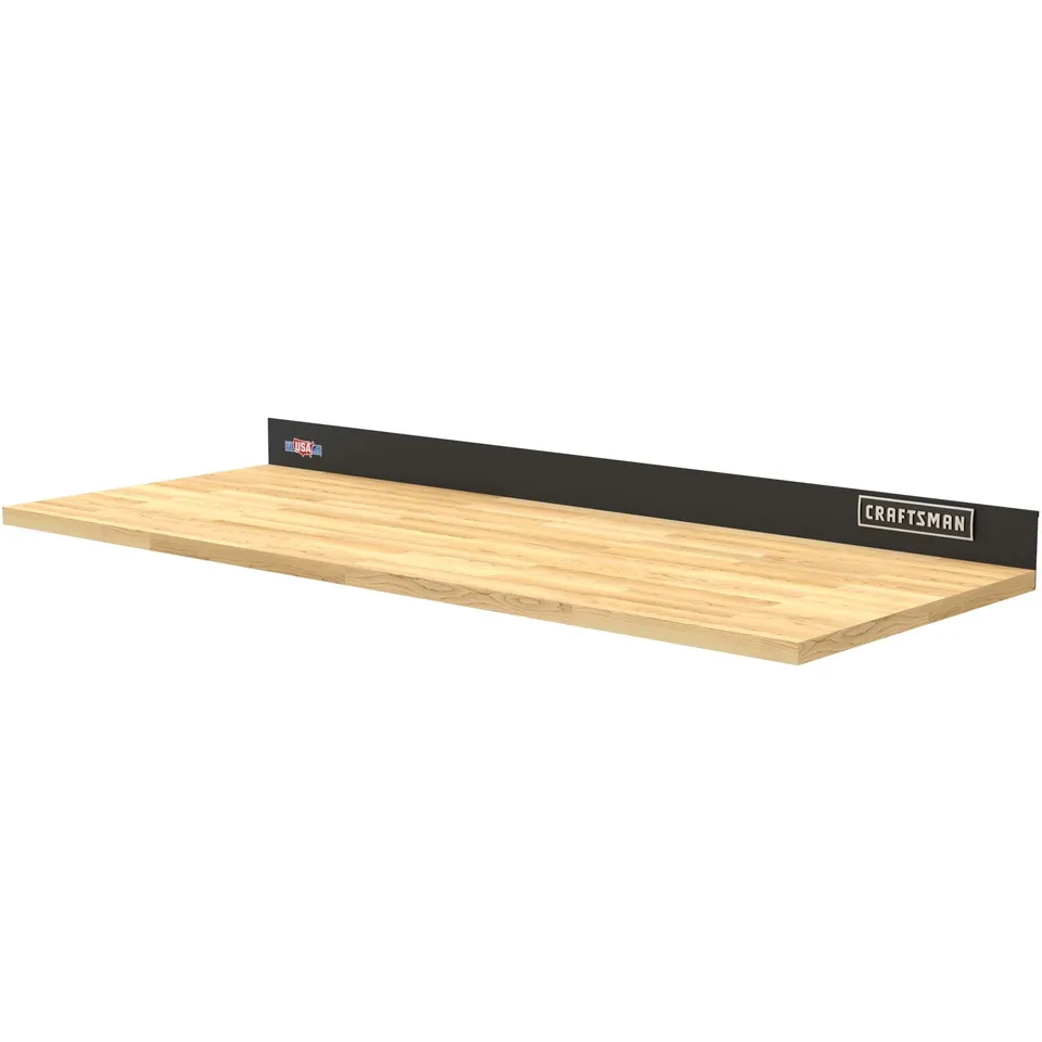 craftsman-wood-top-work-surface-with-steel-backsplash-cmst25302bk image 1