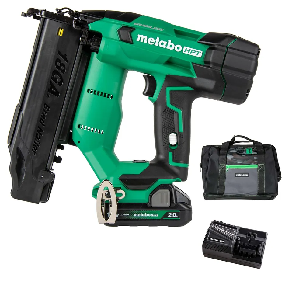 metabo-hpt-18v-brushless-cordless-brad-nailer-kit-nt1850dft-with-2-0ah-battery-d image 1