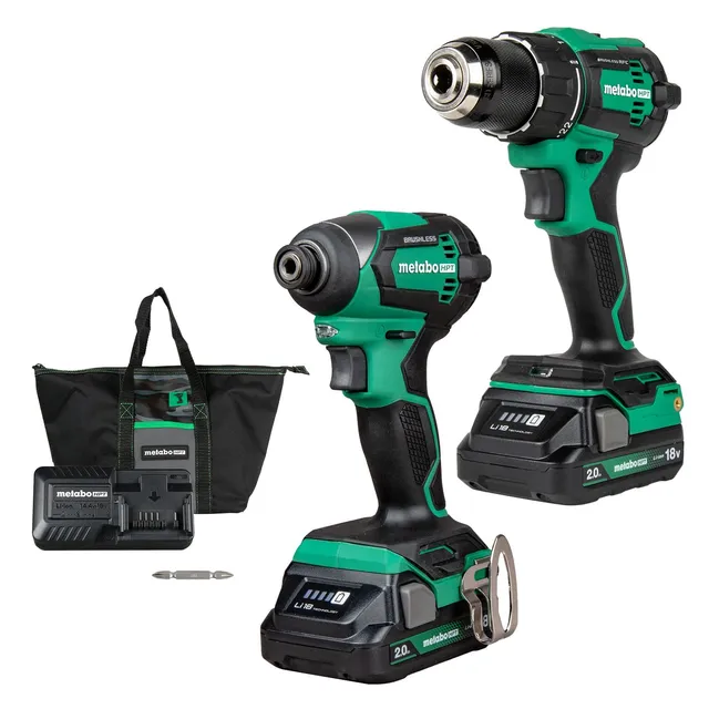 metabo-hpt-18v-brushless-drill-impact-driver-combo-kit-kc18dexqb-with-2-2-0ah-ba image 1