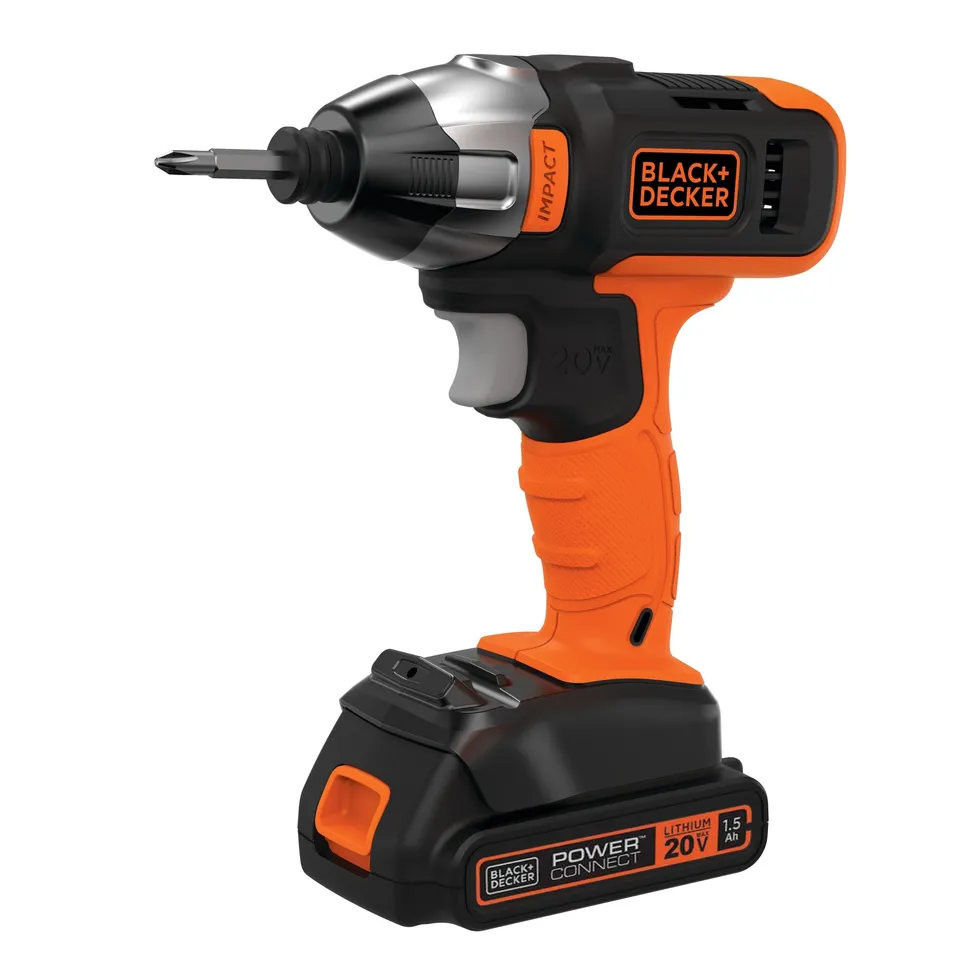 black-decker-20v-max-powerconnect-cordless-impact-driver-kit-with-battery-and-ch image 1