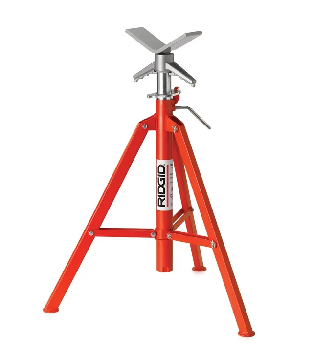 ridgid-22168-model-vf-99-v-head-high-folding-pipe-stand-12-inch-capacity-red image 1