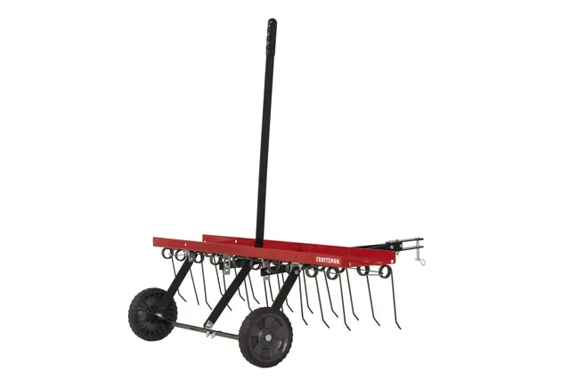 craftsman-cmxgzbf7124315-40-inch-tow-behind-lawn-dethatcher-with-20-durable-spri image 1