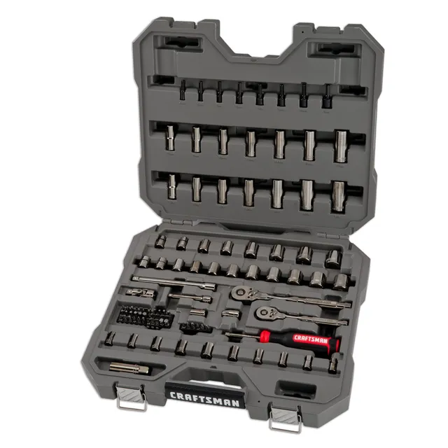 craftsman-overdrive-99-piece-gunmetal-chrome-mechanics-tool-set-sae-metric-socke image 1