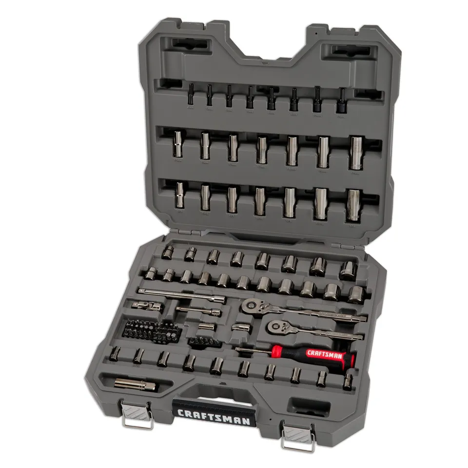 craftsman-overdrive-99-piece-gunmetal-chrome-mechanics-tool-set-sae-metric-socke image 1