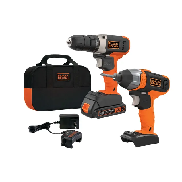 black-decker-20v-max-powerconnect-cordless-drill-and-impact-driver-combo-kit-wit image 1