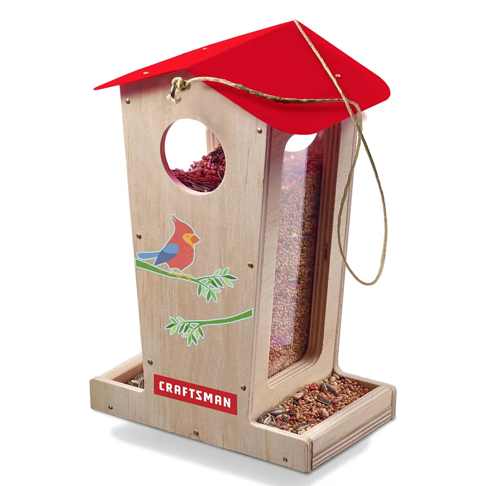 craftsman-wooden-bird-feeder-kit-for-kids-diy-assembly-project-with-paints-and-b image 1