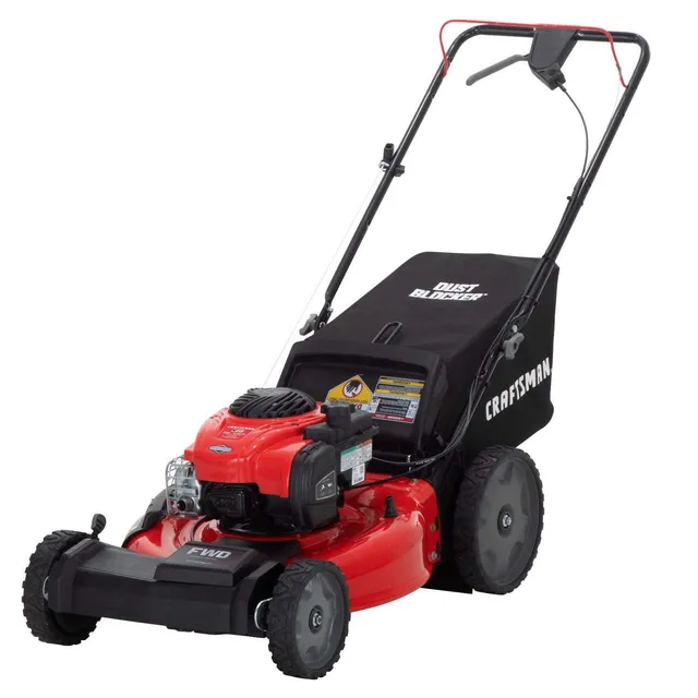 craftsman-self-propelled-gas-lawn-mower-21-inch-3-in-1-mulch-side-discharge-rear image 1