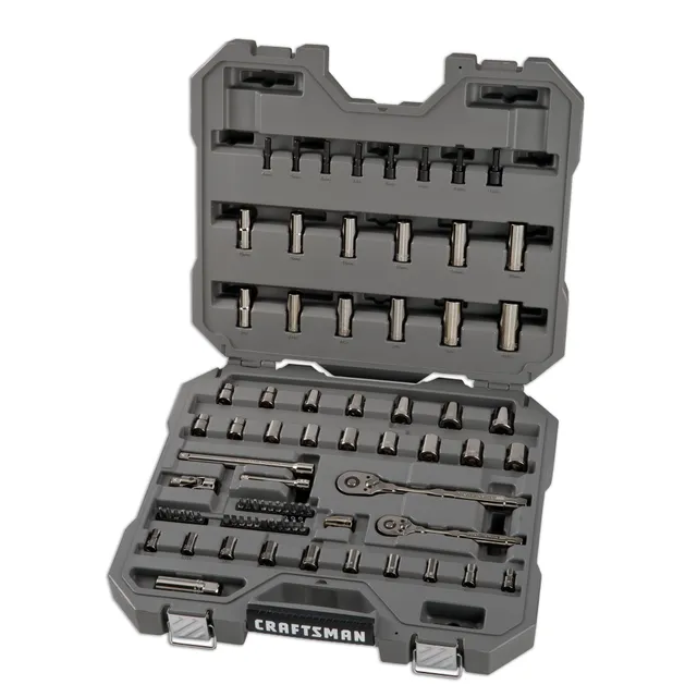 craftsman-overdrive-80-piece-gunmetal-chrome-mechanics-tool-set-with-hard-case-c image 1