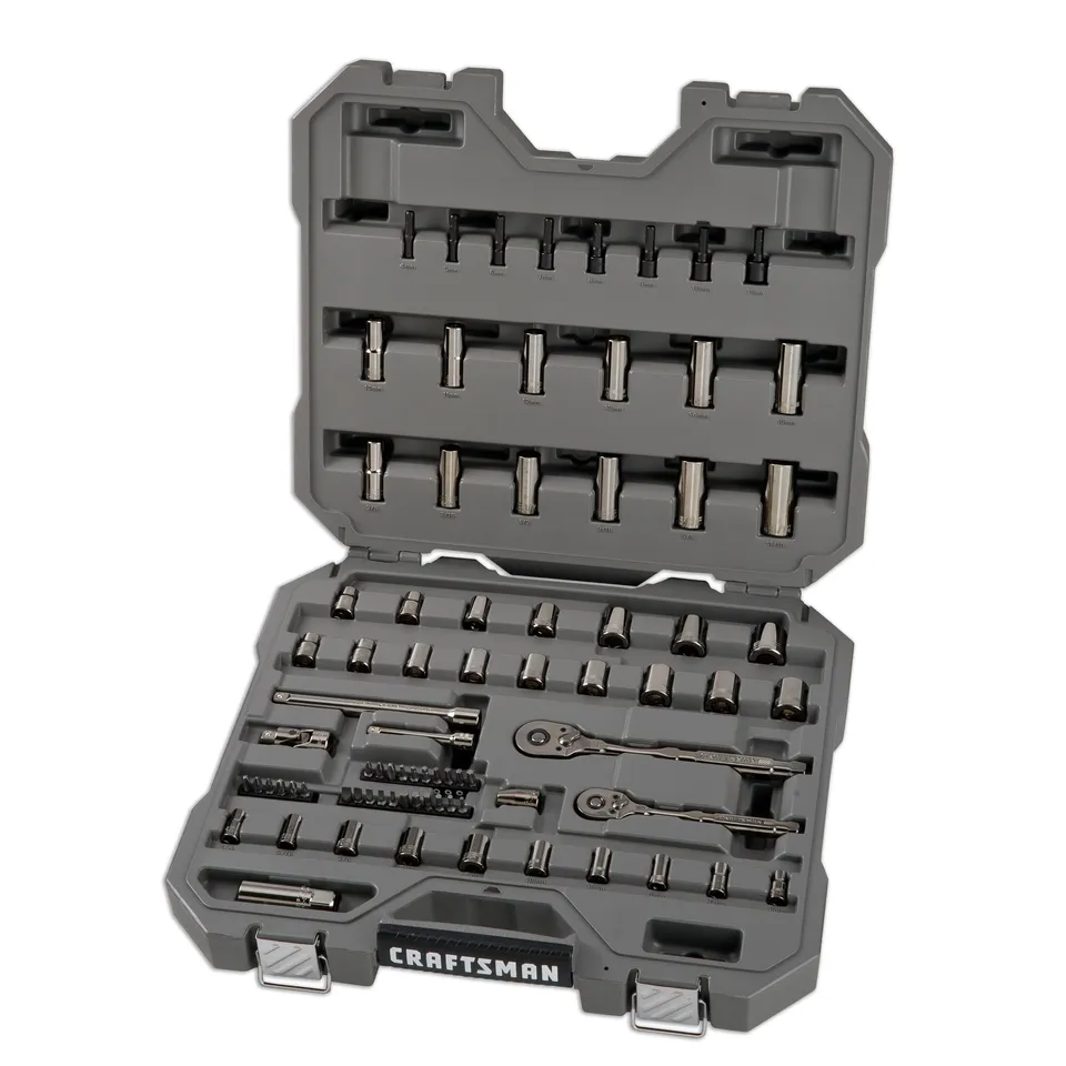 craftsman-overdrive-80-piece-gunmetal-chrome-mechanics-tool-set-with-hard-case-c image 1