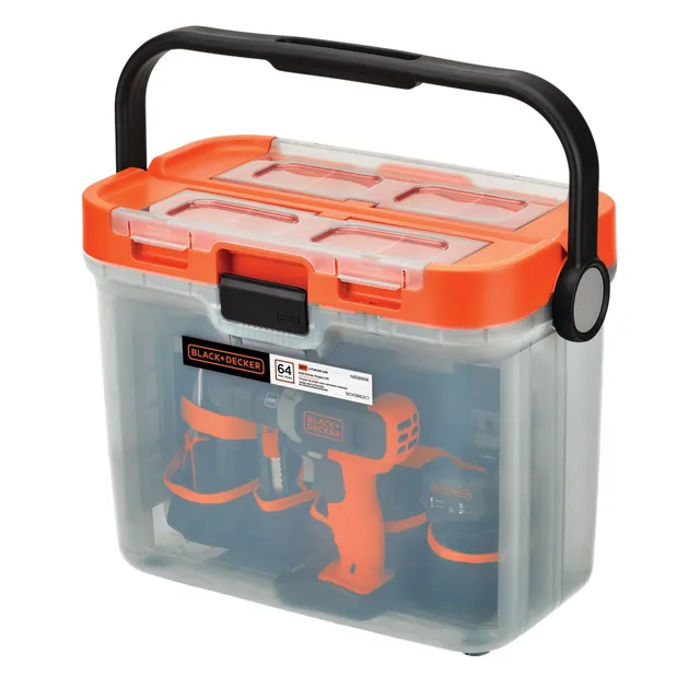 black-decker-20v-max-powerconnect-cordless-drill-with-64-piece-home-project-kit- image 1