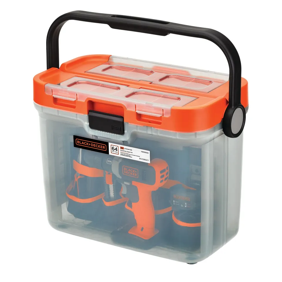 black-decker-20v-max-powerconnect-cordless-drill-with-64-piece-home-project-kit- image 1