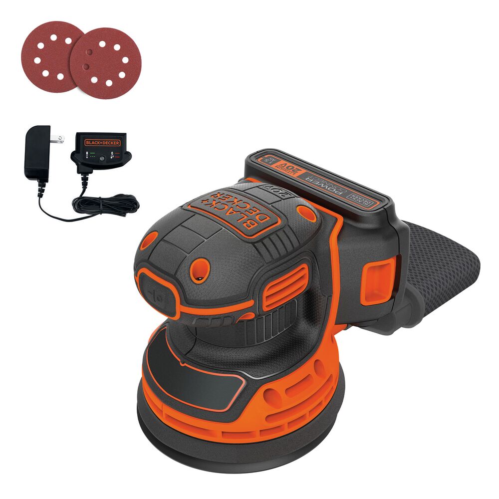 black-decker-20v-max-powerconnect-cordless-random-orbital-sander-with-battery-an image 2