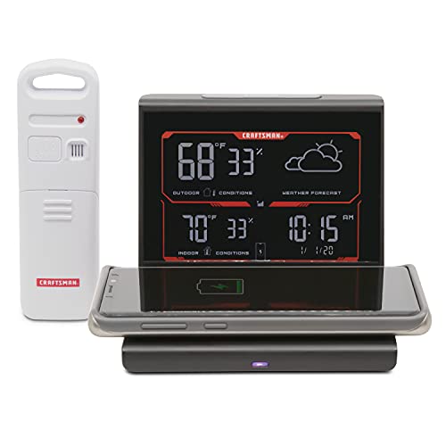 craftsman-weather-forecaster-with-wireless-charging-alarm-clock-and-indoor-outdo image 8