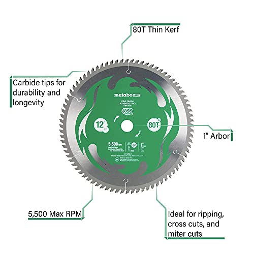 metabo-hpt-12-inch-80-tooth-fine-finish-miter-saw-blade-with-1-inch-arbor-and-th image 8