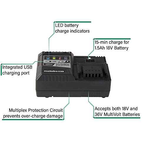 metabo-hpt-uc18ysl3m-rapid-battery-charger-for-18v-36v-slide-lithium-ion-batteri image 7