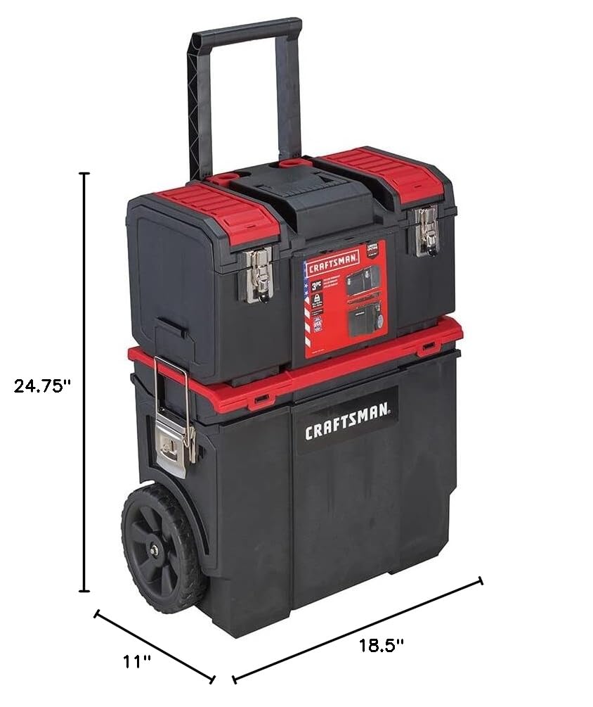 craftsman-19-in-3-in-1-rolling-tool-box-with-wheels-cmst18614-lockable-red-plast image 5