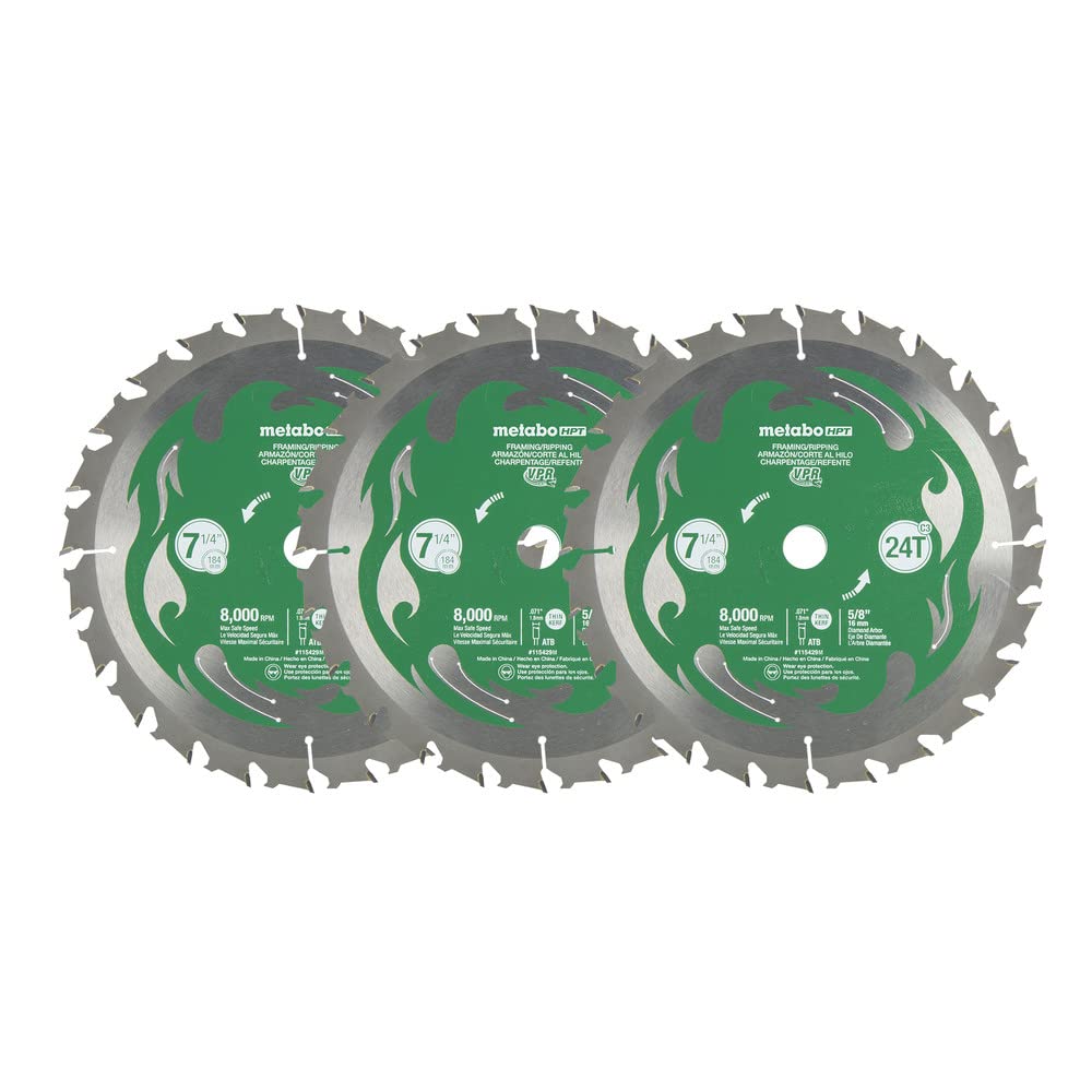 metabo-hpt-circular-saw-blades-7-1-4-24t-framing-ripping-vpr-blades-5-8-diamond- image 1