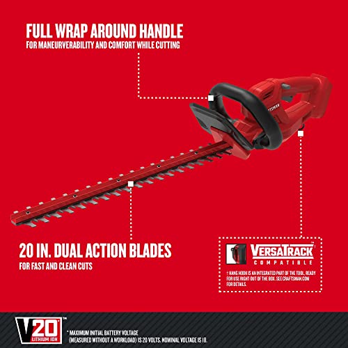 craftsman-v20-cordless-hedge-trimmer-20-inch-dual-action-blades-bare-tool-cmcht8 image 8