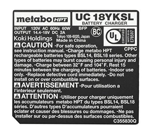 metabo-hpt-uc18yksl-18v-battery-charger-with-usb-charging-port-for-18v-slide-typ image 4