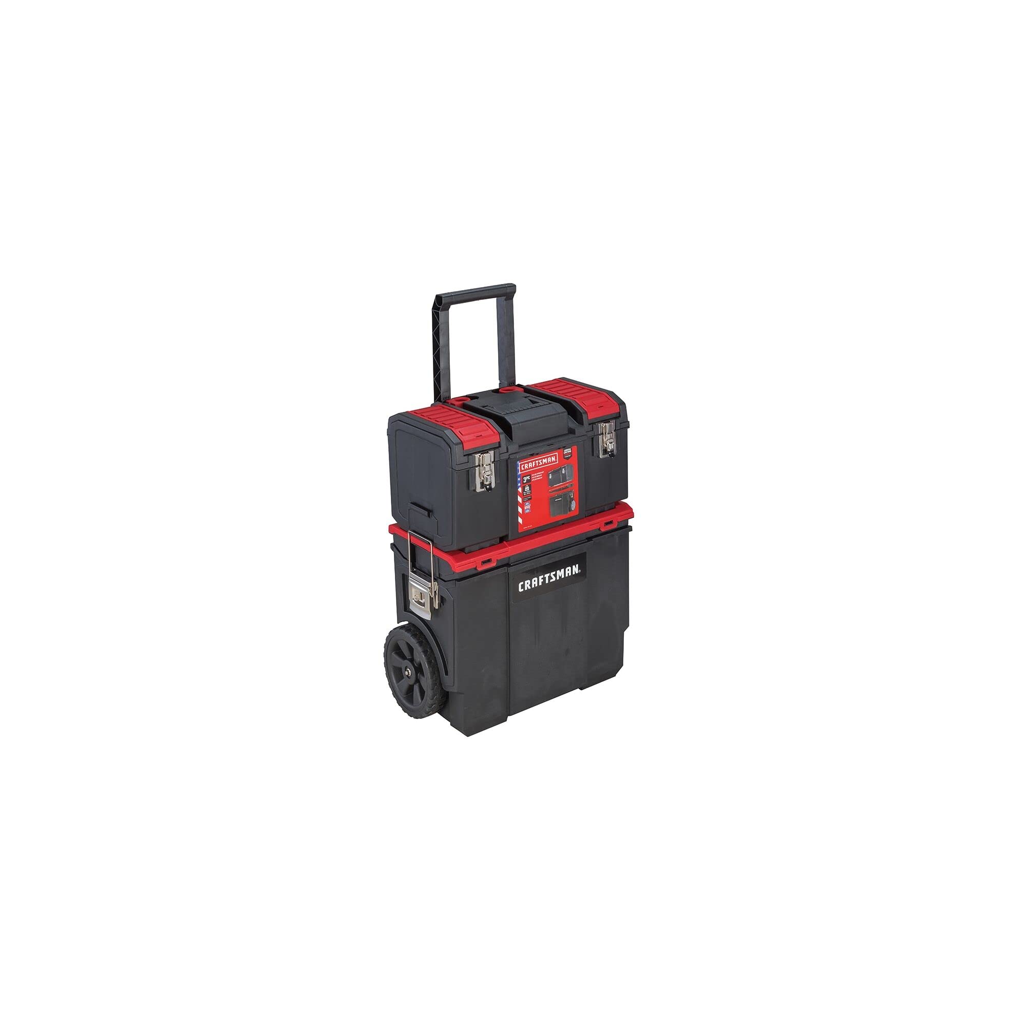 craftsman-19-in-3-in-1-rolling-tool-box-with-wheels-cmst18614-lockable-red-plast image 1