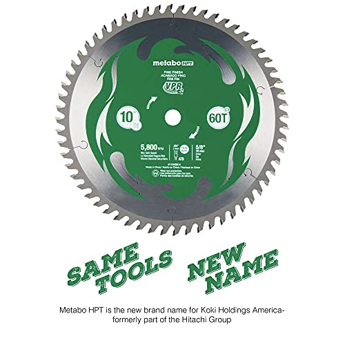 metabo-hpt-10-inch-miter-saw-table-saw-blade-60t-fine-finish-5-8-arbor-115435m image 7
