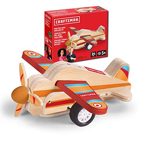 craftsman-pull-back-airplane-kit-diy-wood-building-toy-for-kids-friction-powered image 7