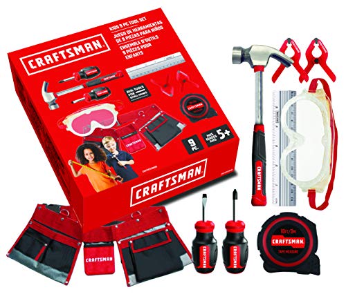 craftsman-9-piece-kids-tool-set-with-real-metal-tools-and-tool-belt image 2
