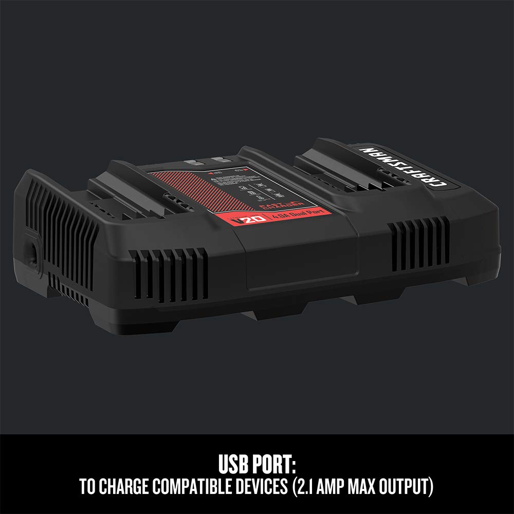 craftsman-v20-2ah-lithium-ion-dual-port-battery-charger-cmcb124 image 5