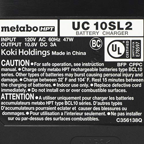 metabo-hpt-uc10sl2m-12v-peak-lithium-ion-battery-charger-with-led-indicator-and- image 6