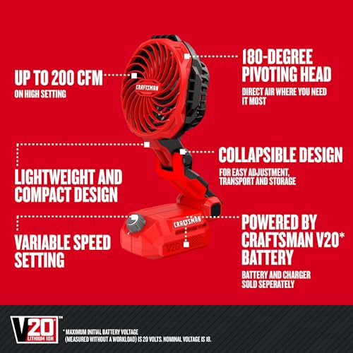 craftsman-v20-cordless-personal-fan-compact-and-collapsible-bare-tool-only-cmce0 image 8