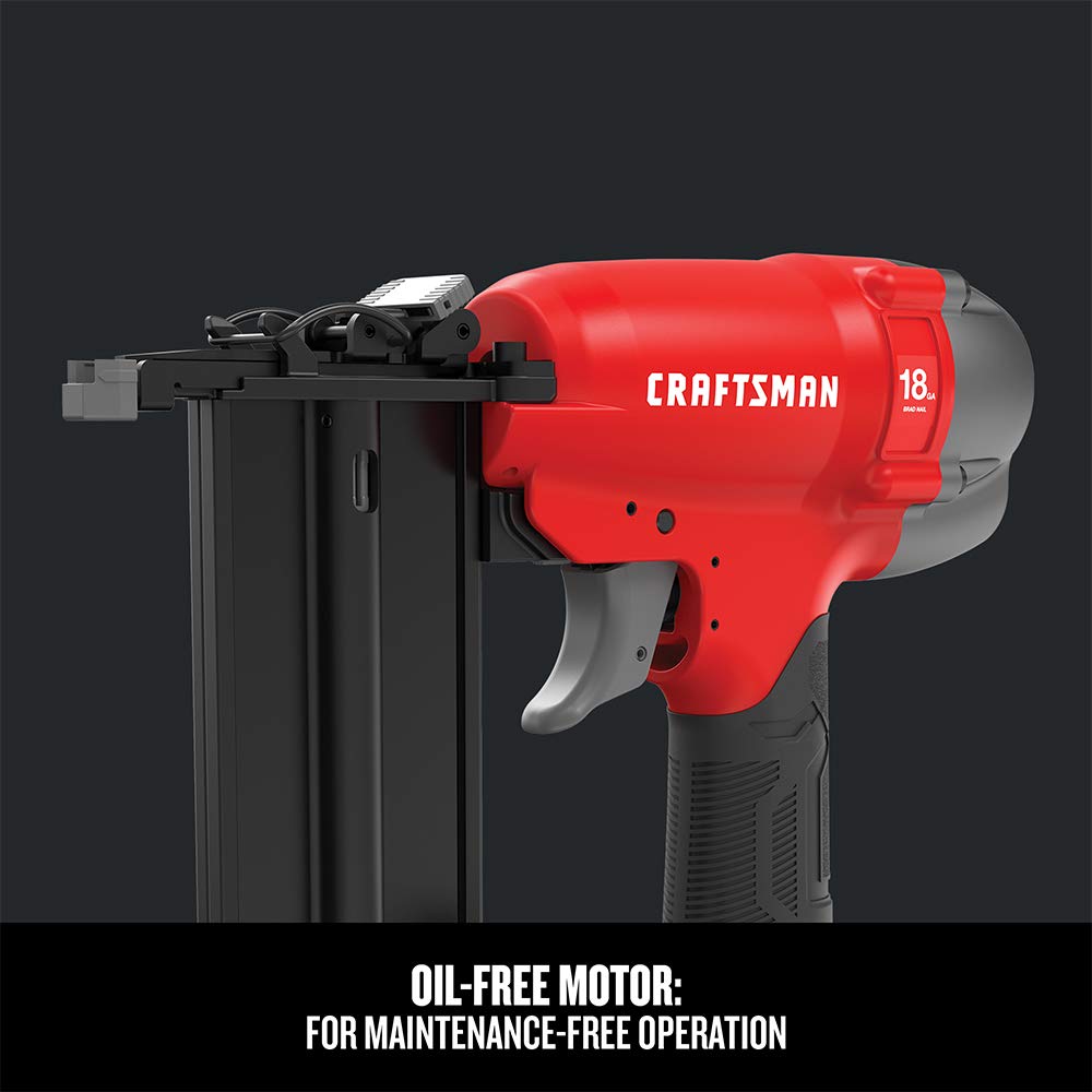 craftsman-18ga-brad-nailer-pneumatic-nail-gun-cmpbn18k-maintenance-free-tool-fre image 4