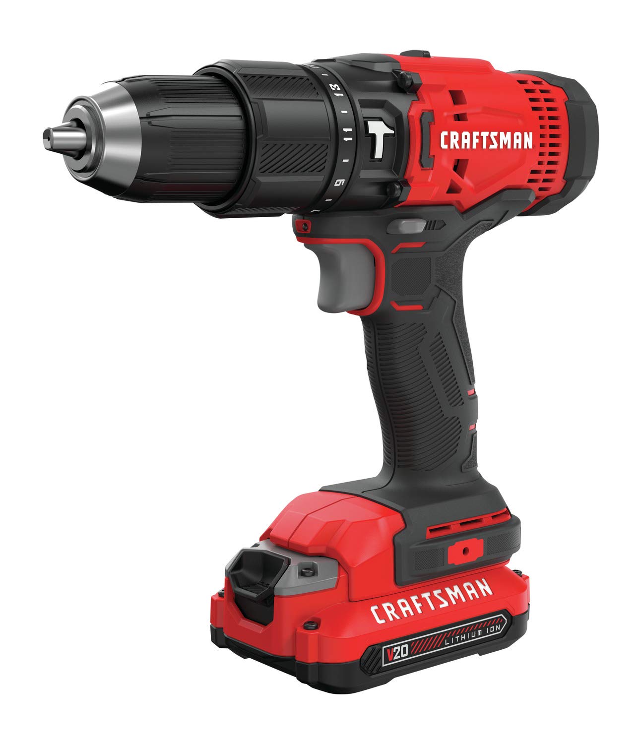 craftsman-v20-cmcd711c2-cordless-hammer-drill-kit-1-2-inch-2-batteries-and-charg image 1