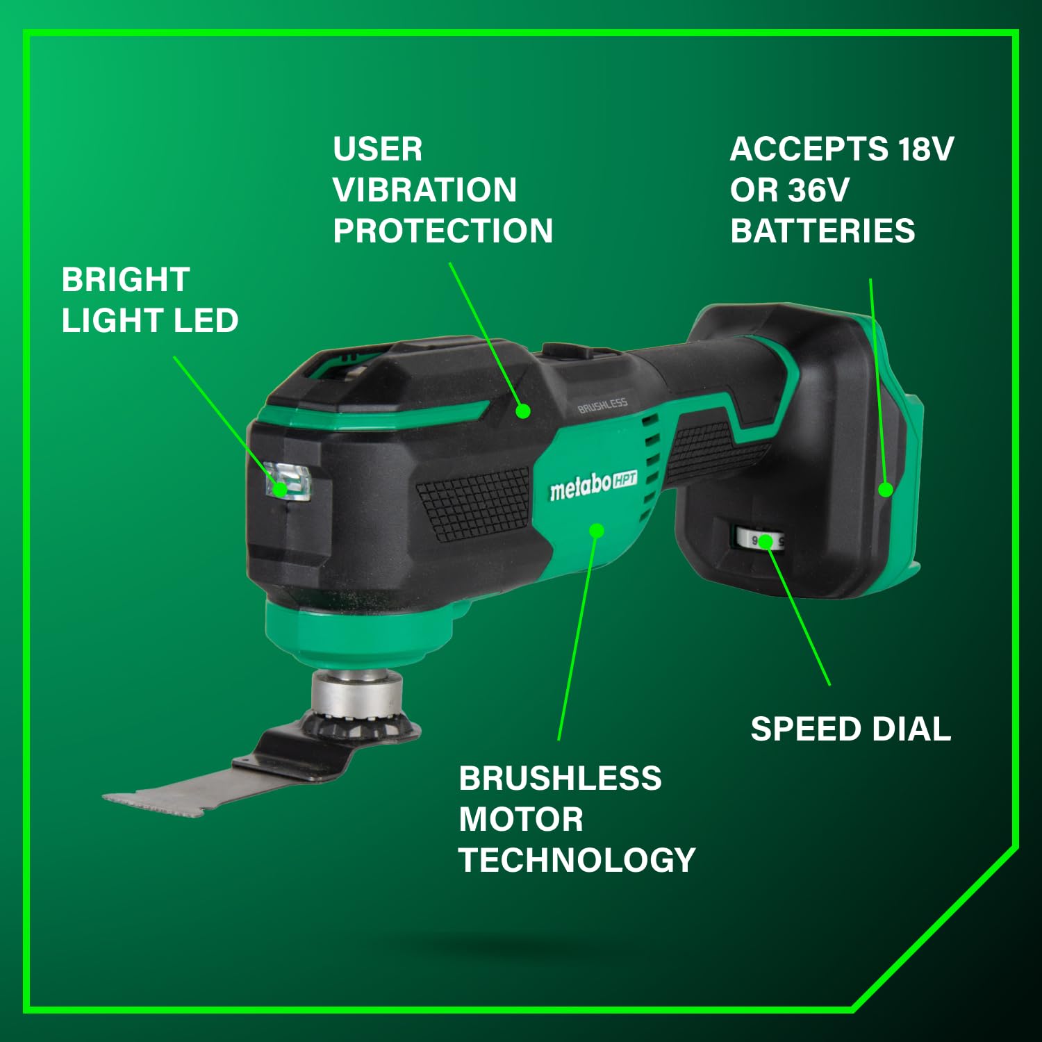 metabo-hpt-18v-36v-multivolt-cordless-oscillating-multi-tool-cv18daq4-6-speed-st image 6