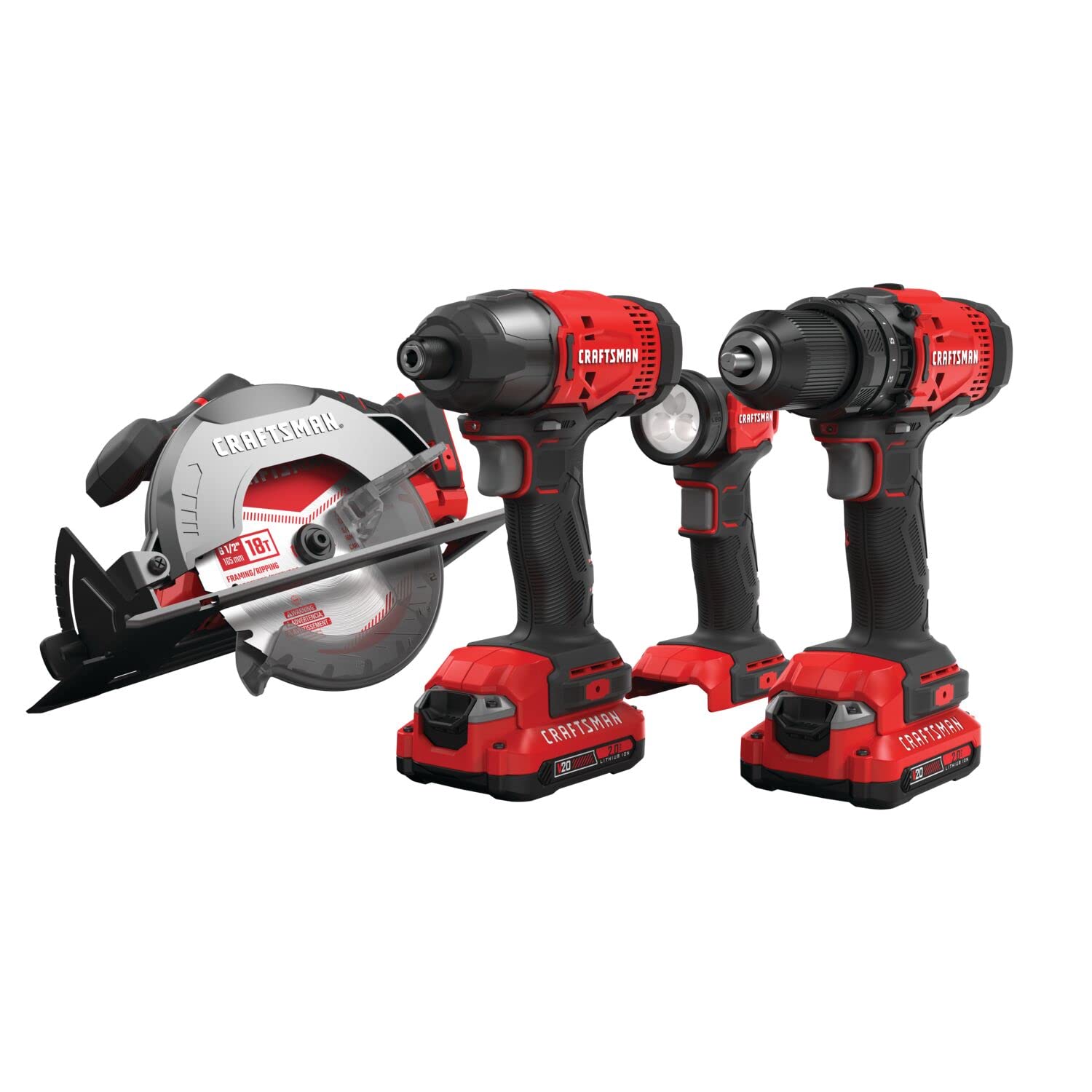 craftsman-v20-max-4-tool-combo-kit-with-circular-saw-impact-driver-drill-driver- image 2