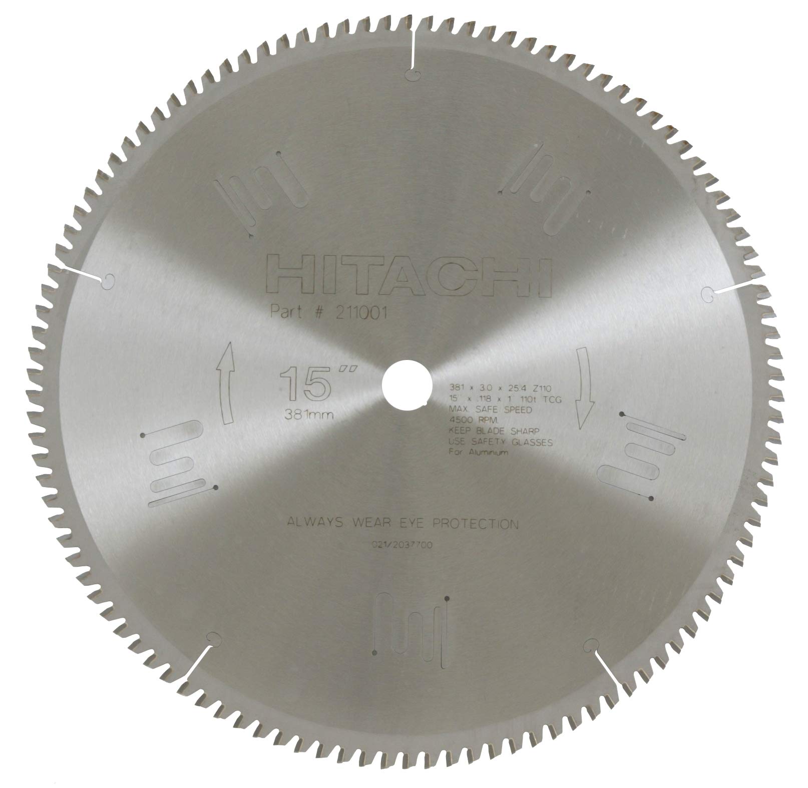 metabo-hpt-211001m-15-inch-110-tooth-tct-triple-chip-saw-blade image 1