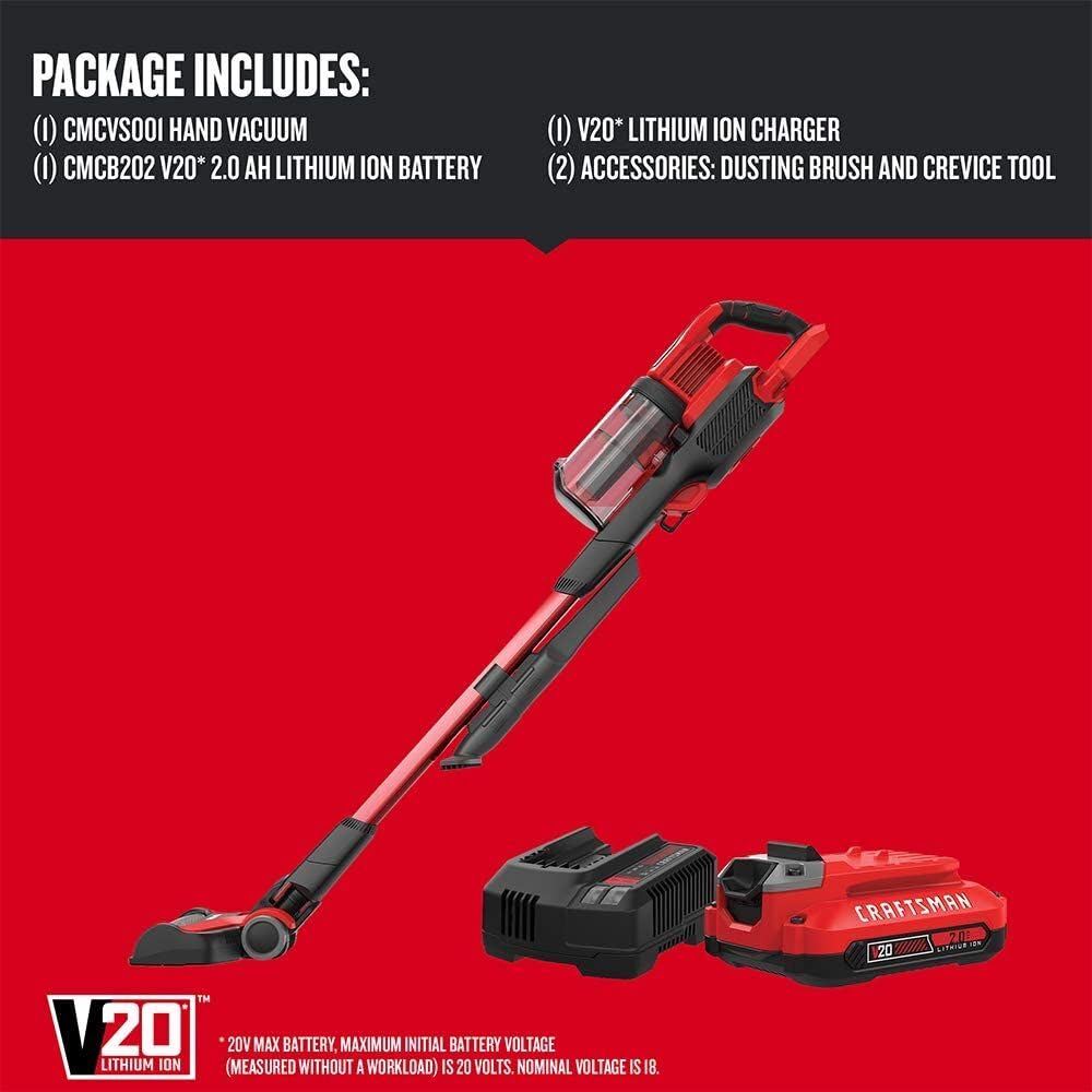 craftsman-v20-cordless-stick-vacuum-kit-with-removable-battery-cmcvs001d1-45-cfm image 3