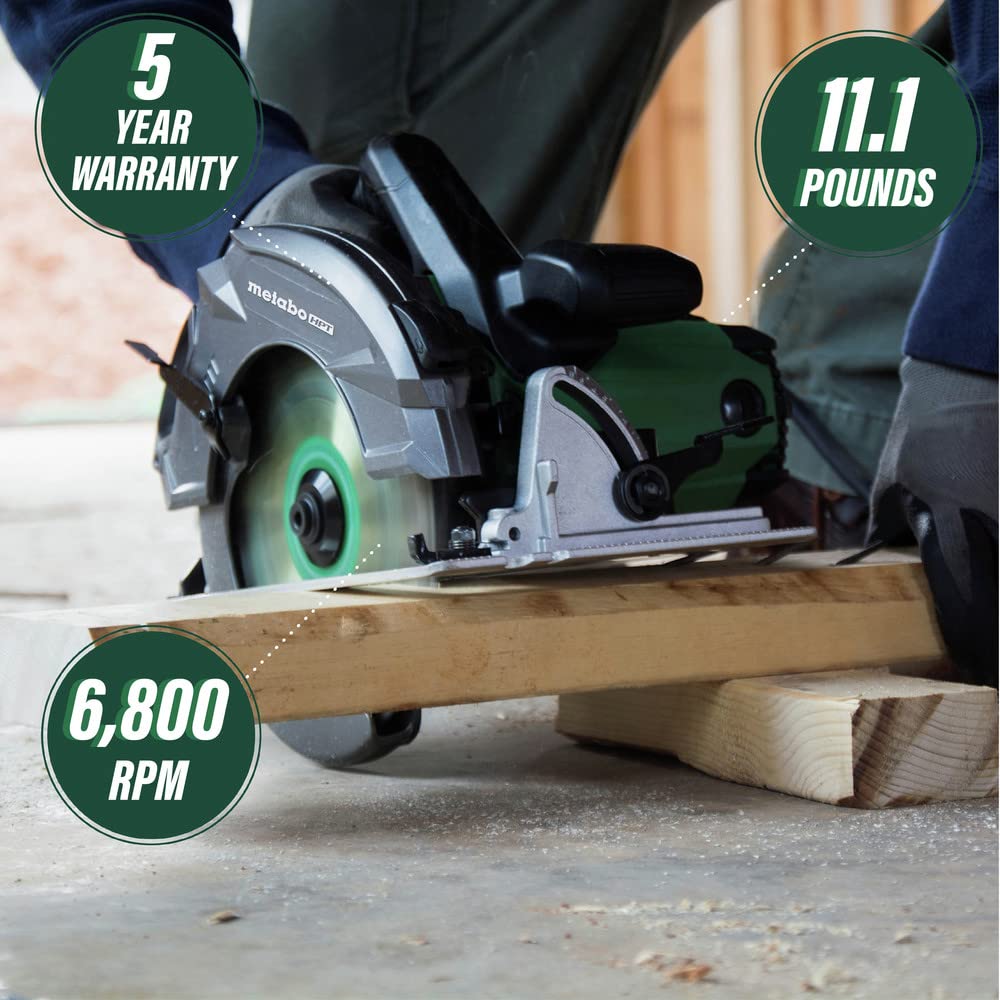 metabo-hpt-c7ur-7-1-4-inch-15-amp-circular-saw-kit-with-ripmax-blade-and-bag image 7