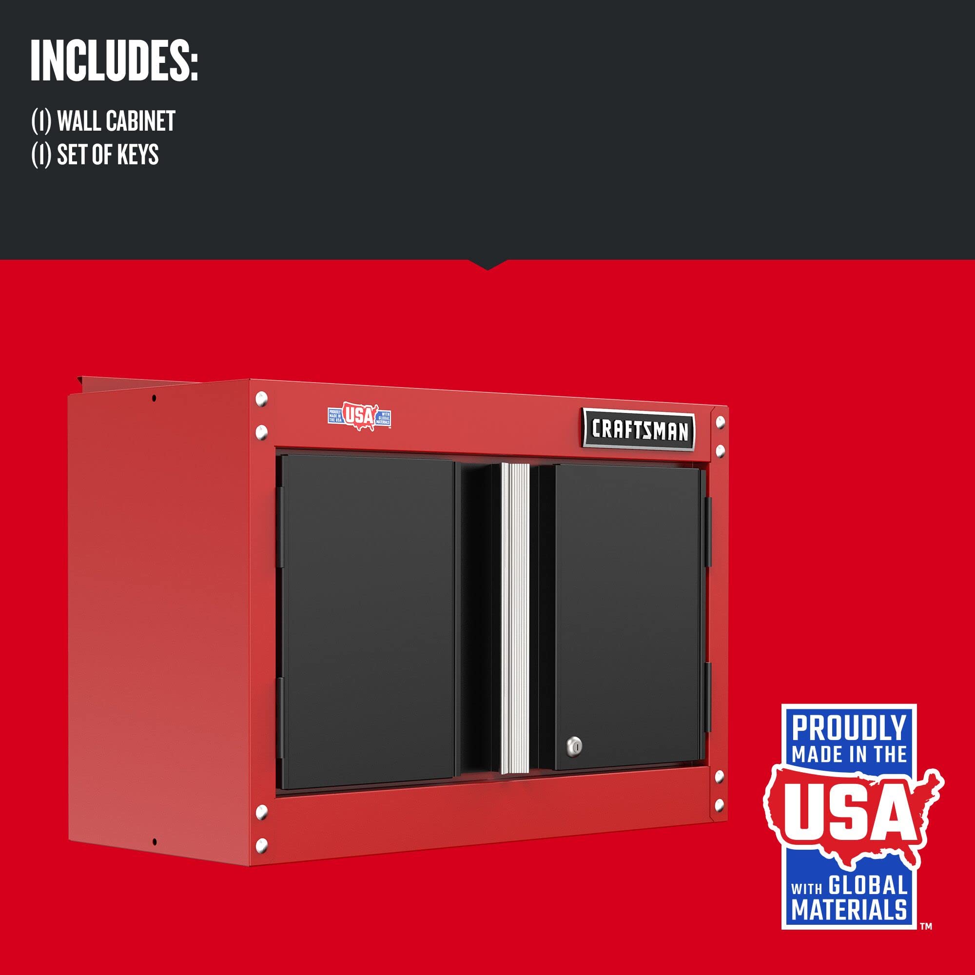 craftsman-garage-storage-cabinet-metal-wall-mounted-2-door-cmst21802rb image 2
