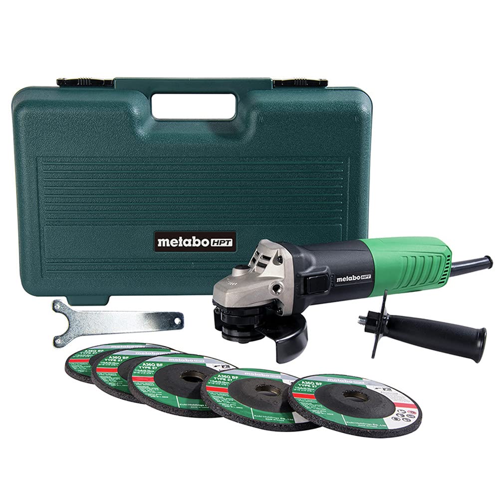 metabo-hpt-4-1-2-inch-angle-grinder-6-2-amp-motor-compact-lightweight-g12sr4-wit image 1