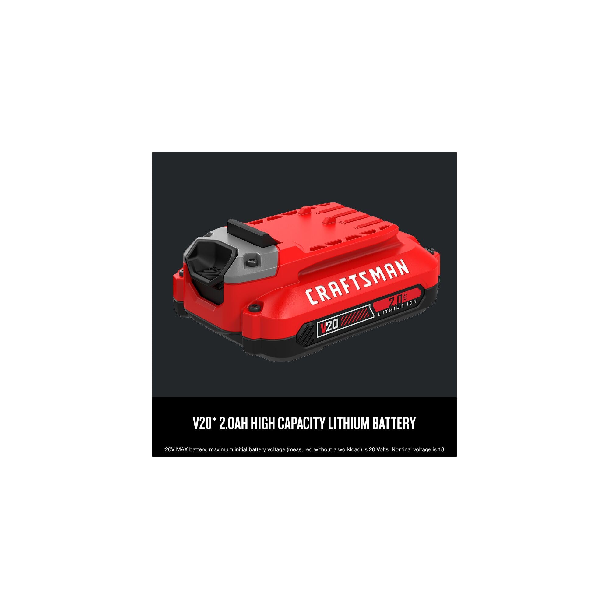 craftsman-v20-2ah-lithium-ion-power-tool-battery-2-pack-and-charger-starter-kit- image 4