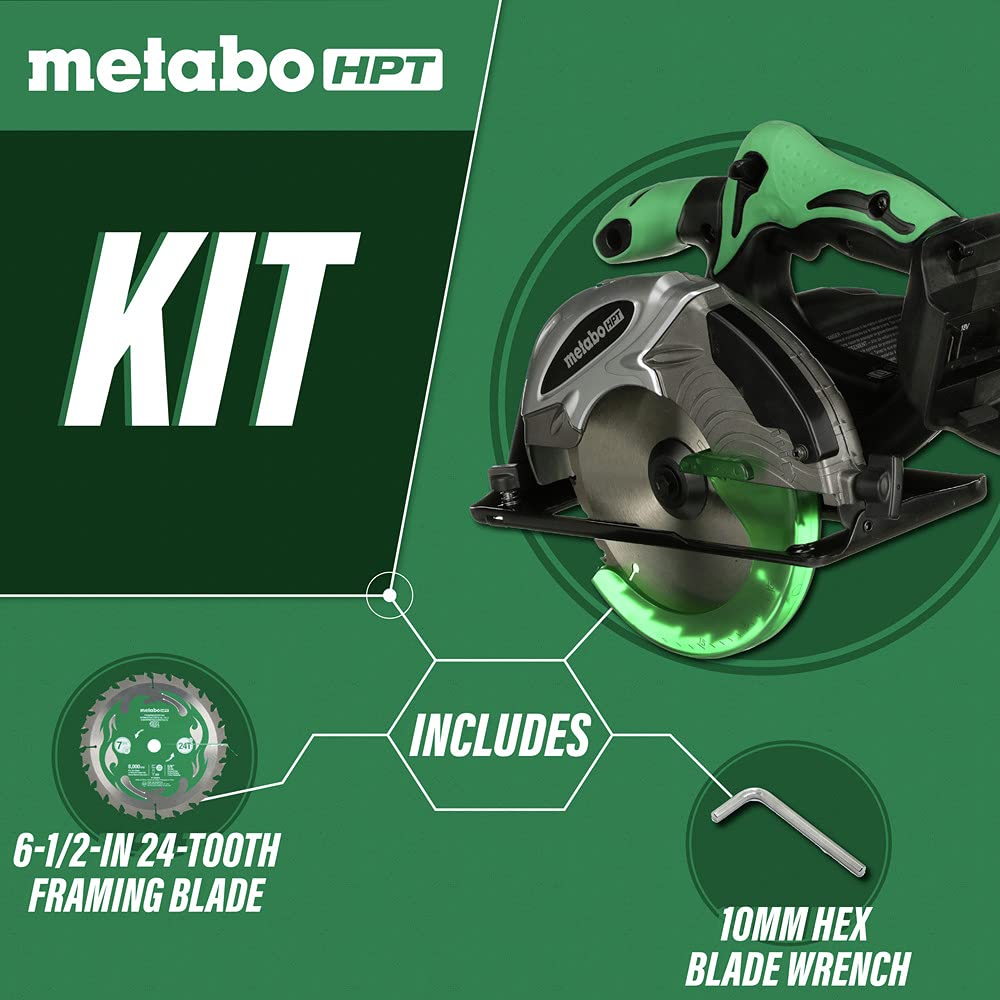 metabo-hpt-18v-cordless-6-1-2-circular-saw-c18dslq4-tool-only-57-usd image 2