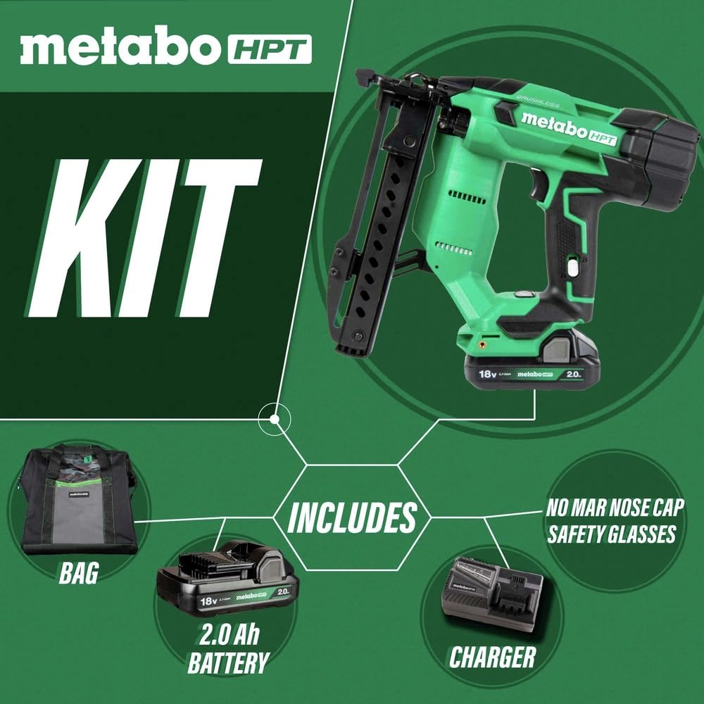 metabo-hpt-18v-multivolt-cordless-narrow-crown-stapler-kit-n1804da-with-2-0ah-ba image 2