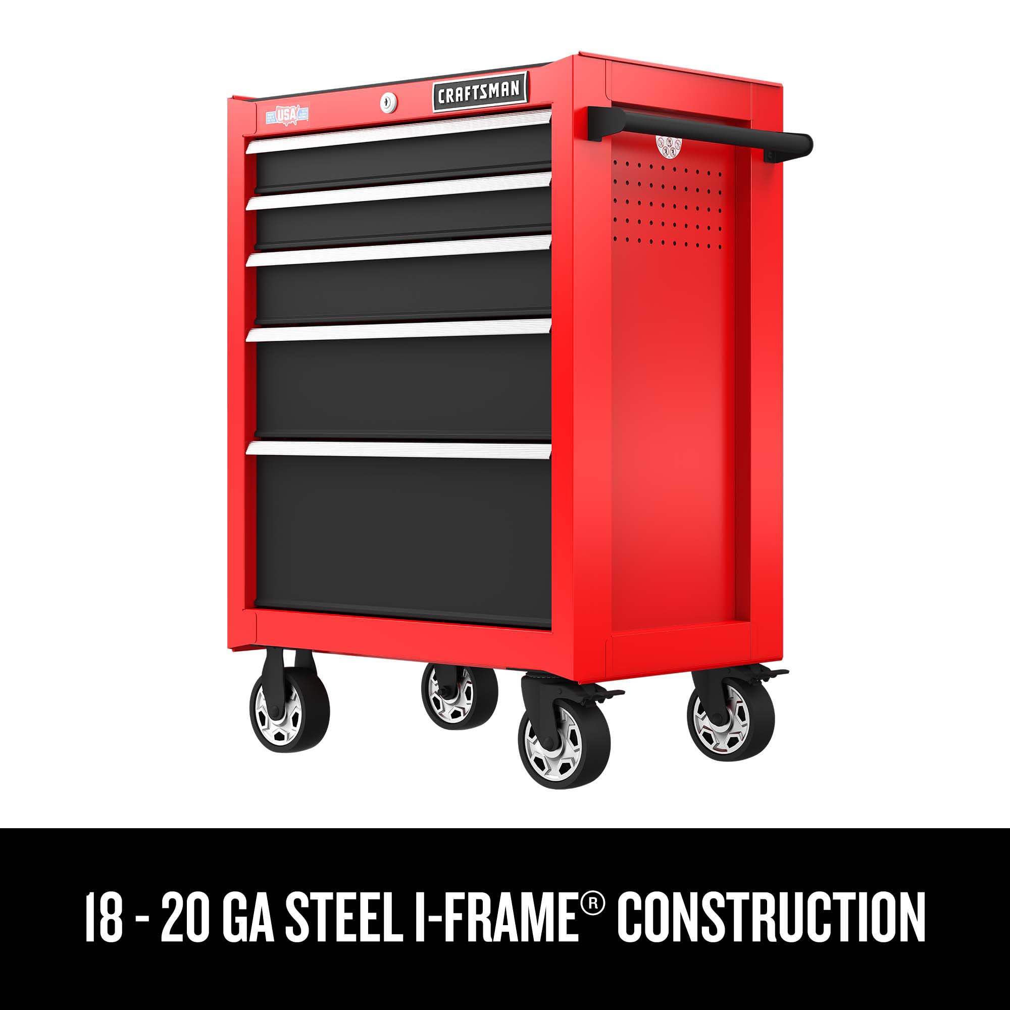 craftsman-cmst32752rb-26-inch-5-drawer-rolling-tool-chest-with-soft-close-drawer image 3