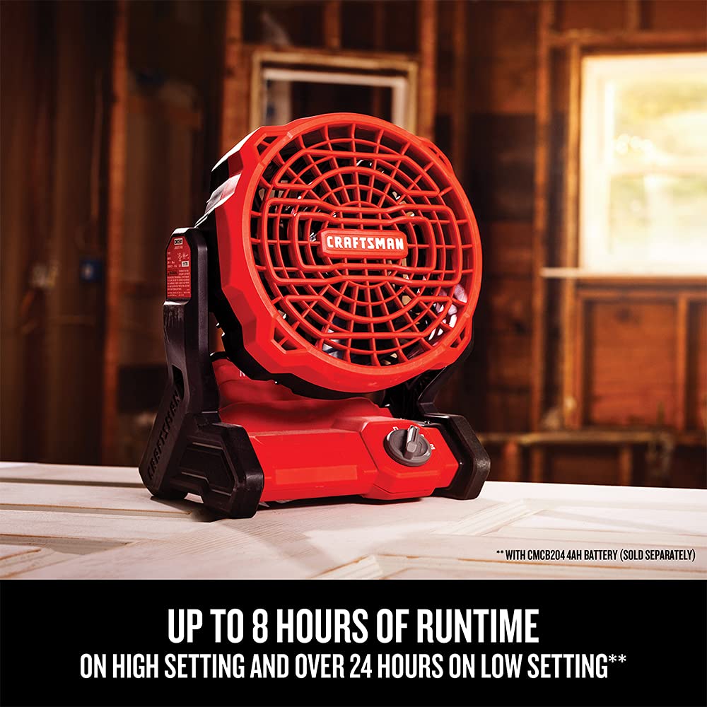 craftsman-cmce001b-v20-cordless-jobsite-fan-ac-dc-3-speeds-tool-only image 6