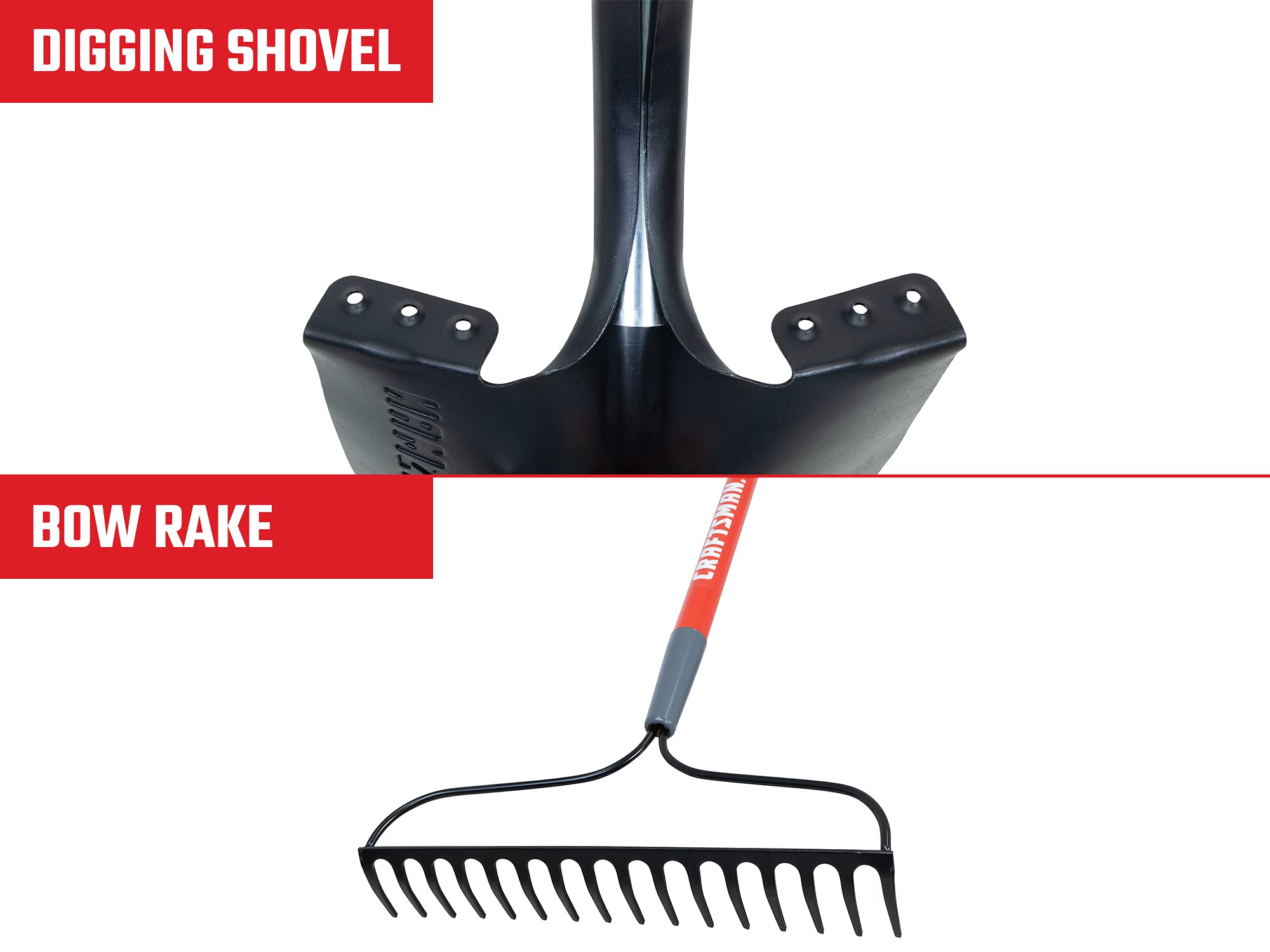 craftsman-2-piece-garden-tool-set-with-digging-shovel-and-bow-rake-fiberglass-ha image 6