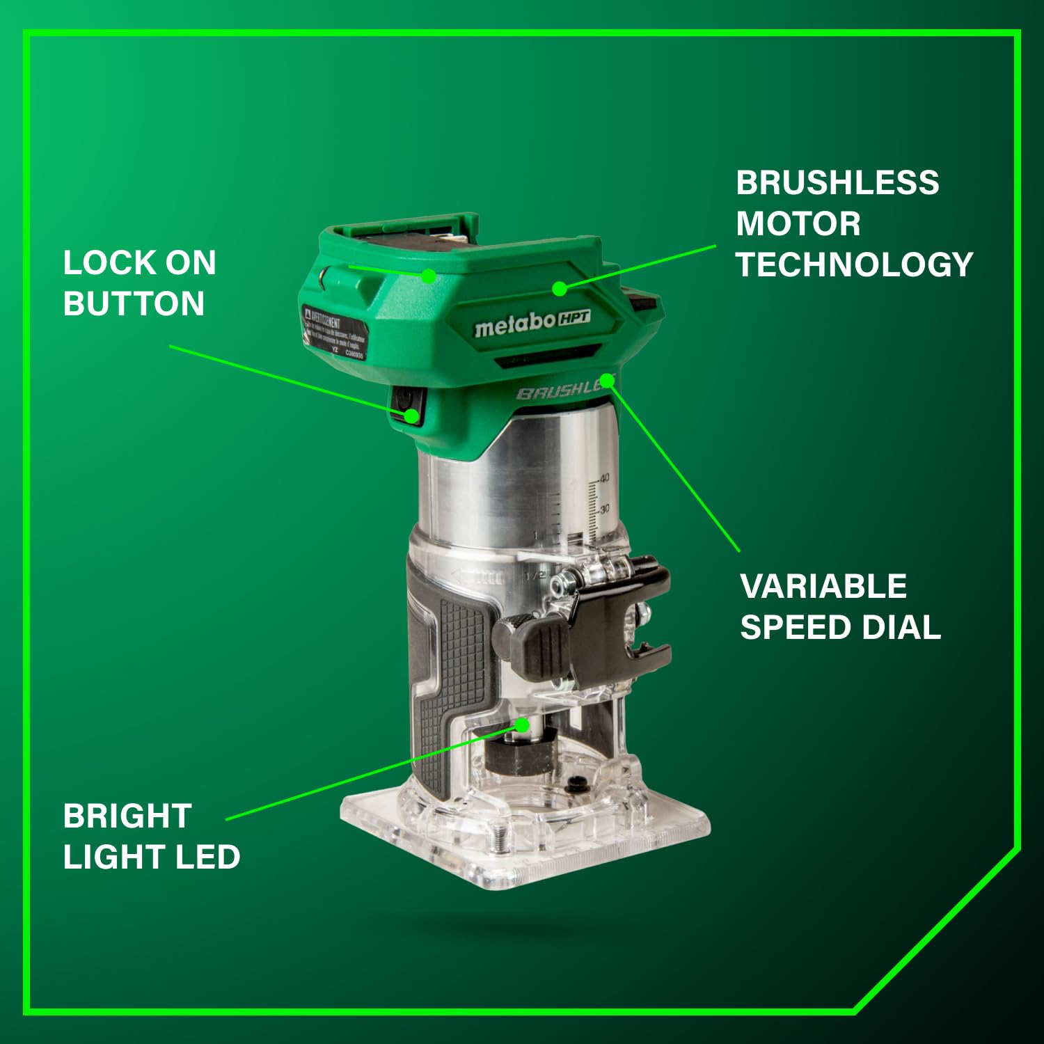 metabo-hpt-m1808daq4-18v-cordless-trim-router-with-led-light-variable-speed-batt image 3