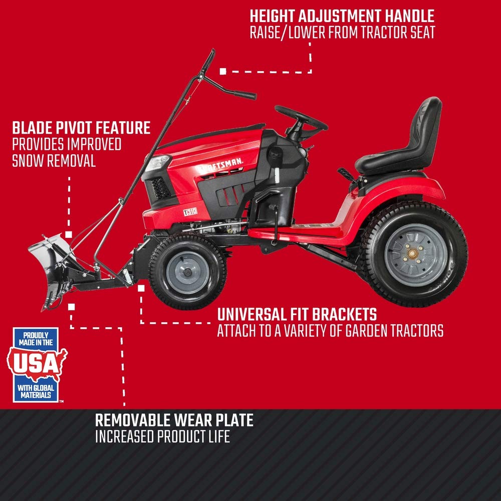 craftsman-42-in-snow-blade-for-lawn-tractors-heavy-duty-angled-snow-plow-attachm image 2